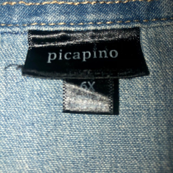 Picapino Denim Girls Jean Jacket Size 6X - Picture 3 of 7
